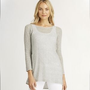 INDIGENOUS Made in Peru Organic Cotton Gray Sheer Pullover Size XS